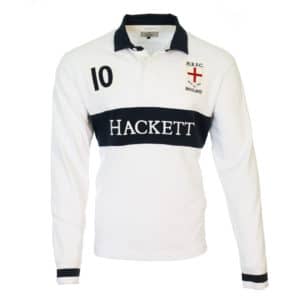 kalv Awaken tro på Hackett England Rugby Shirt White | Menswear Online