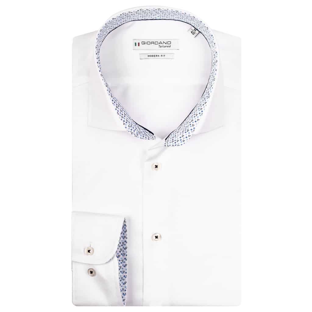 LS Seaton cutaway modern fit shirt white