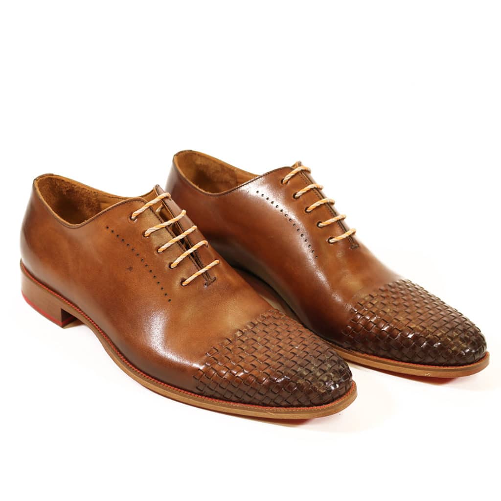 MELIK BRAIDED TOE TAN LEATHER SHOE