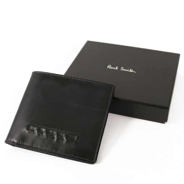 Stamped Navy Leather Wallet Paul Smith case