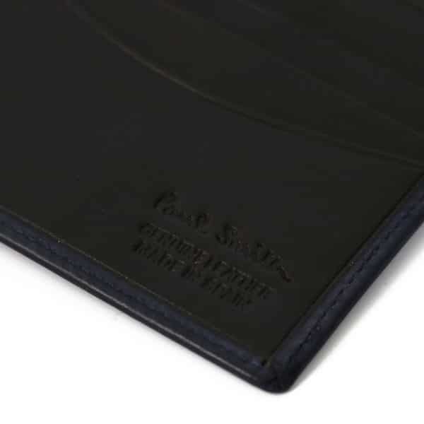 Stamped Navy Leather Wallet Paul Smith detail