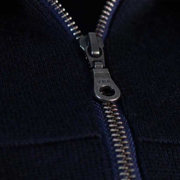Zip Knit Jumper navy detail zip