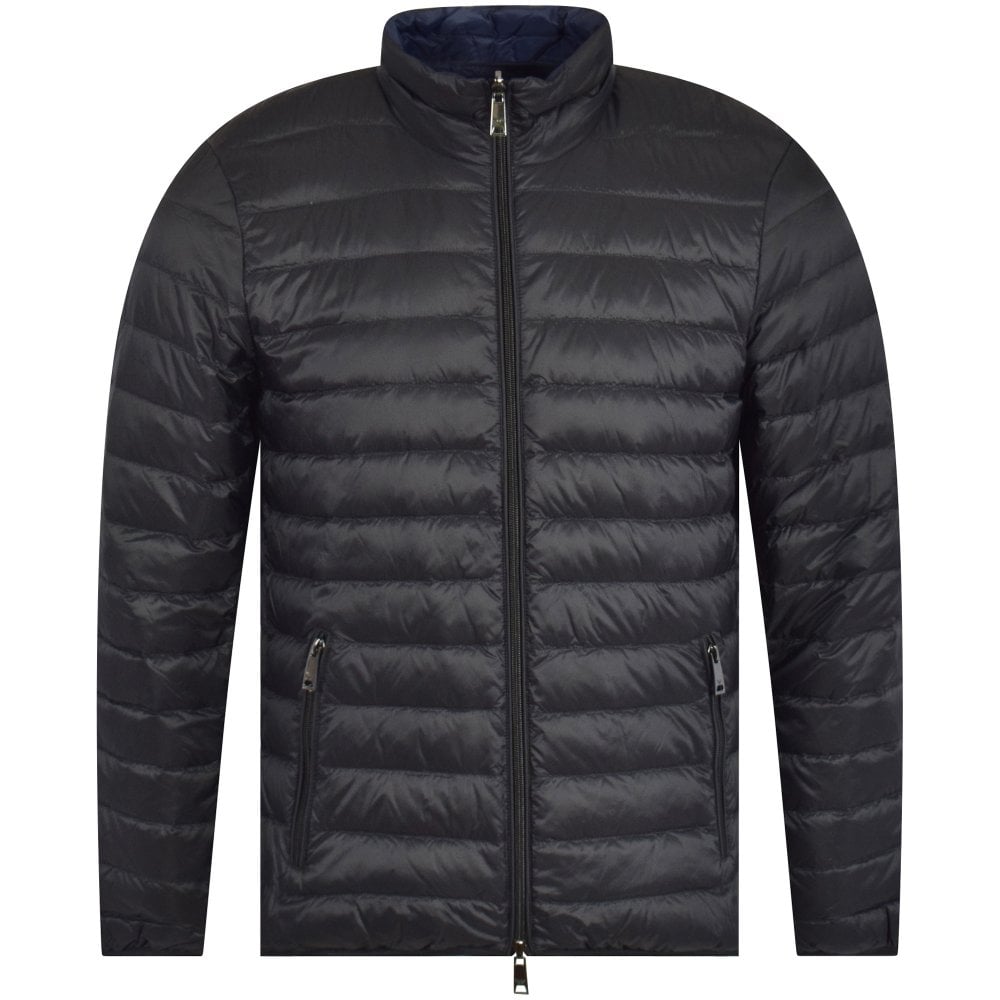 Emporio Armani Black/Blue Reversible Down Jacket | Menswear Online