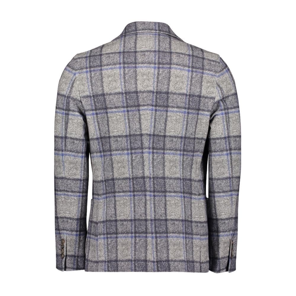Circolo Madras Check Blazer - Grey | Menswear Online