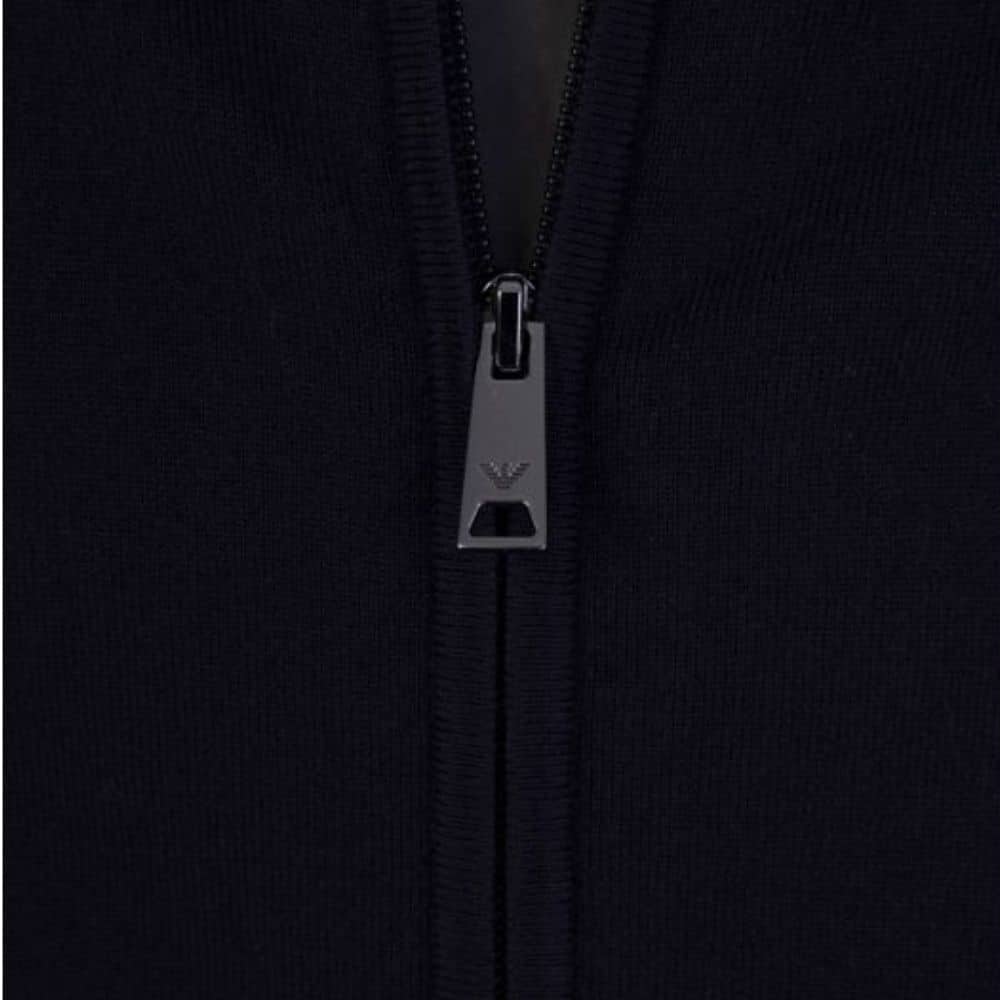 Emporio Armani Cardigan Navy Zip-Through Knitted | Menswear Online