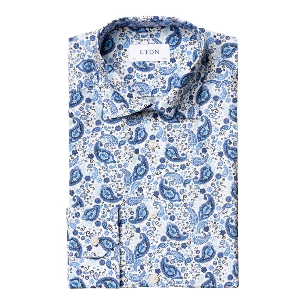 Eton Shirt with paisley print detail
