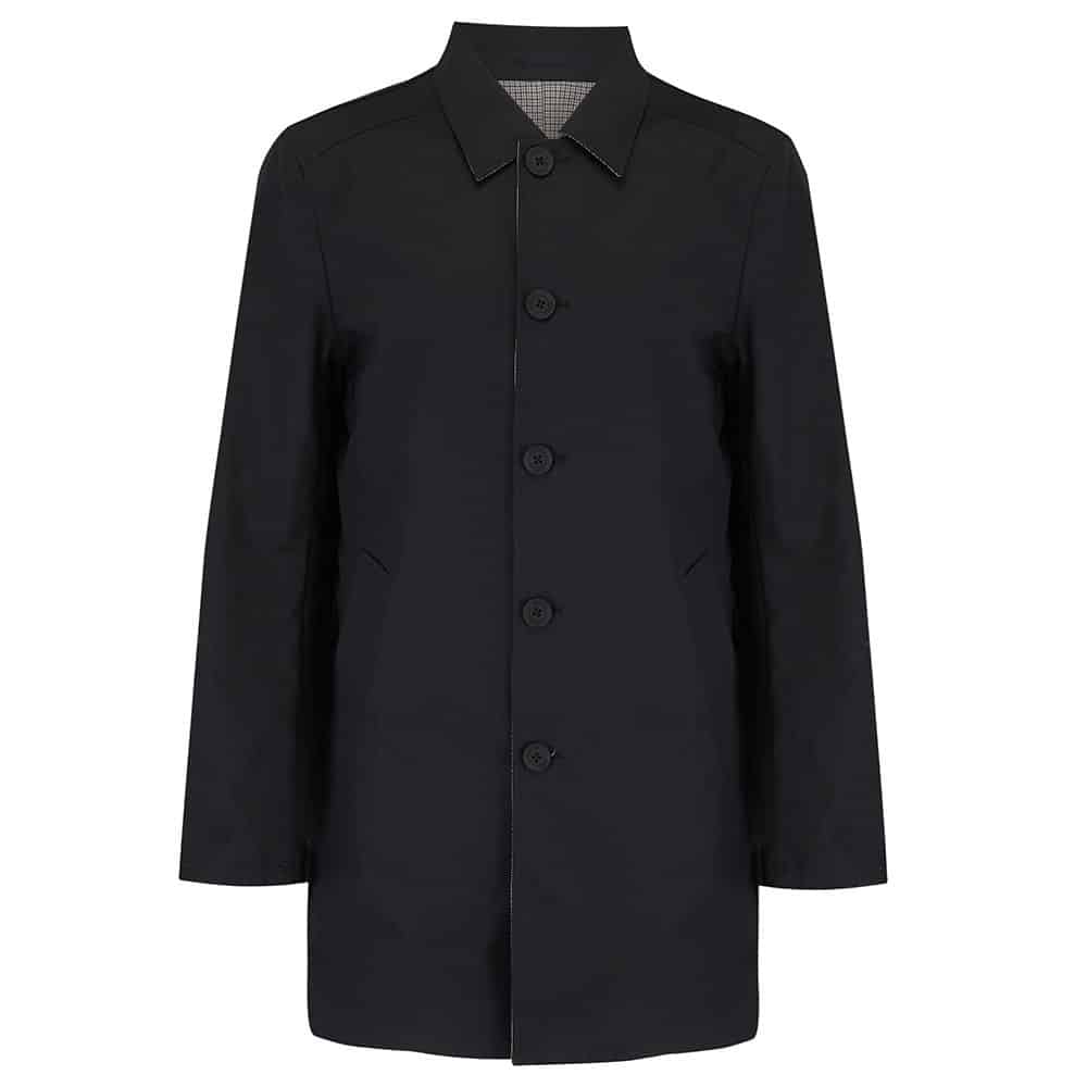 Guards Montague Reversible Raincoat - Stone Check/Black | Menswear Online