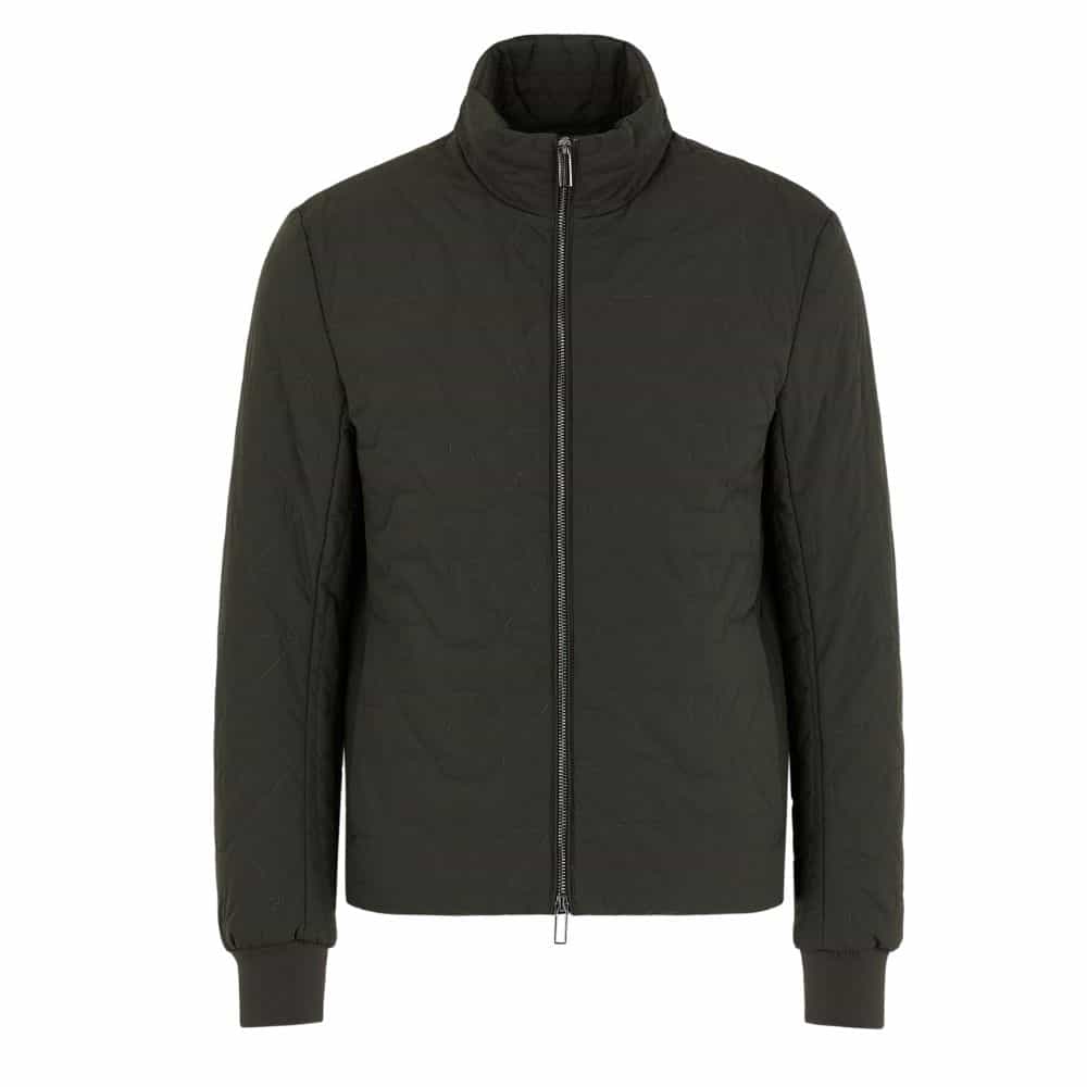 Emporio Armani Quilted Jacket With Monogram | Menswear Online