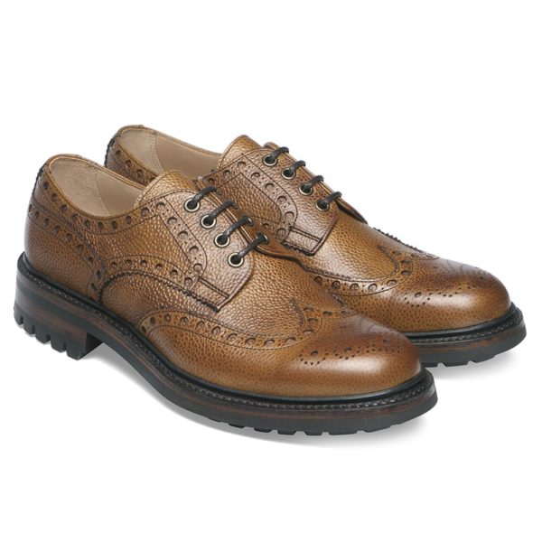 cheaney avon c wingcap derby brogue in almond grain leather p70 1421 image