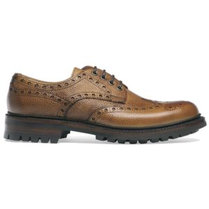cheaney avon c wingcap derby brogue in almond grain leather p70 1422 image