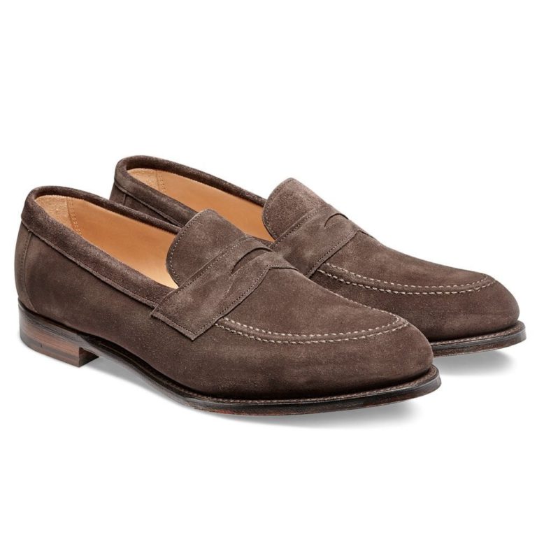 Cheaney Hadley Penny Loafer In Brown Suede | Menswear Online
