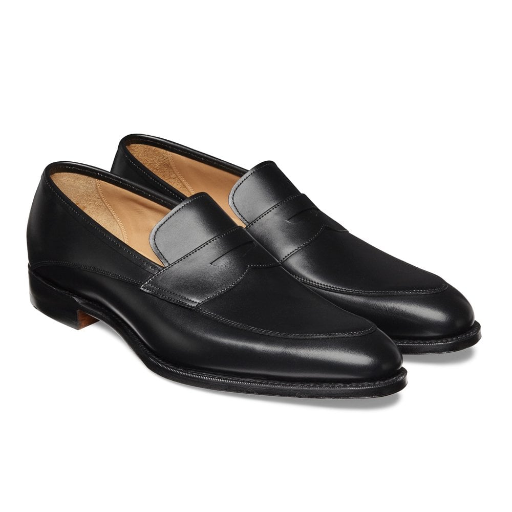 cheaney lewisham penny loafer in black calf leather p849 5839 image