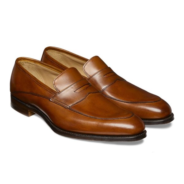 cheaney lewisham penny loafer in dark leaf calf leather p847 5823 image