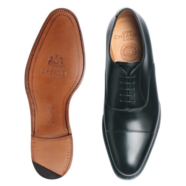 cheaney lime classic oxford in black calf leather leather sole p34 1276 image