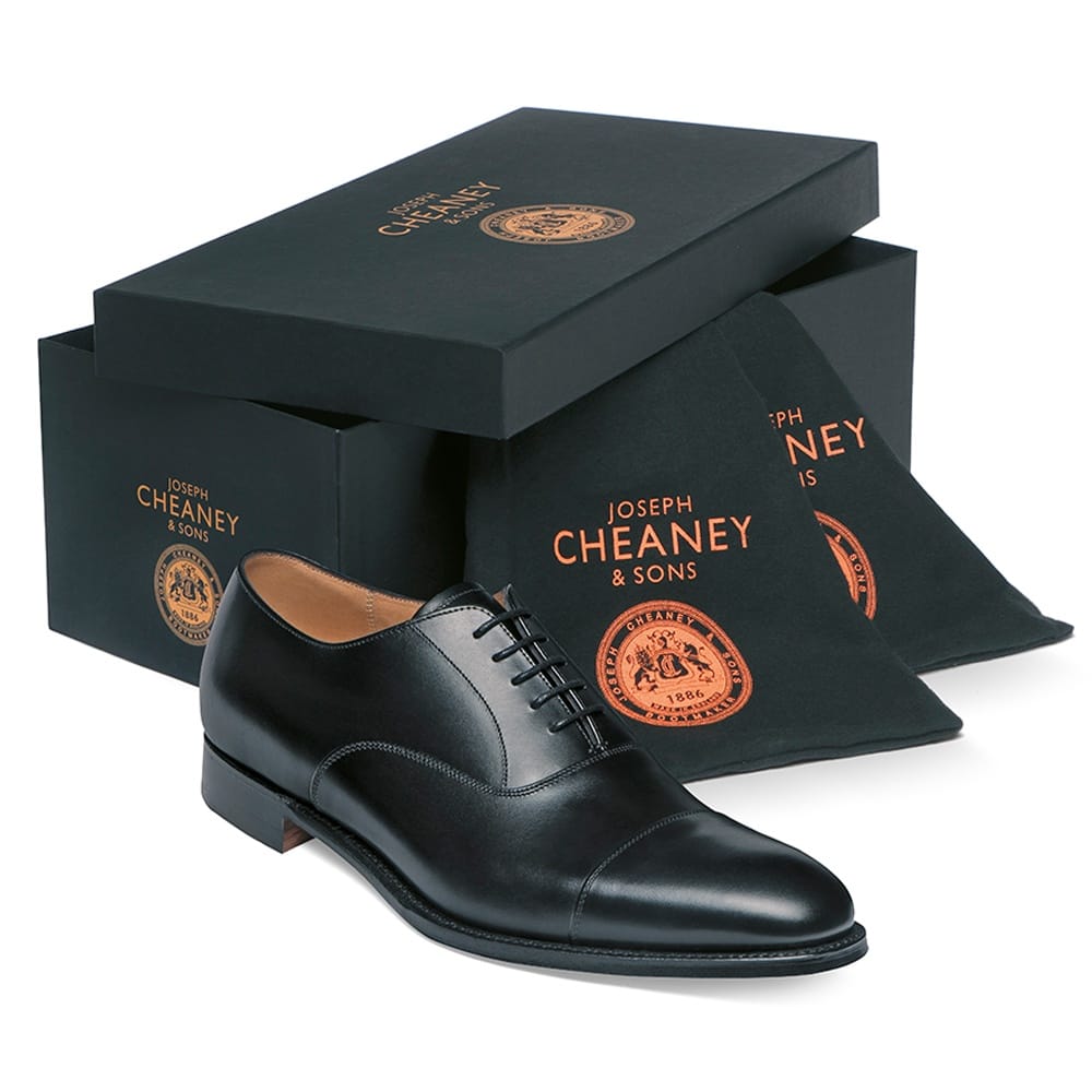 cheaney lime classic oxford in black calf leather leather sole p34 1277 image