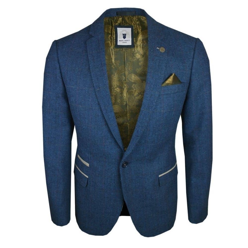 Marc Darcy Dion 3 Piece Suit - Blue Check | Menswear Online