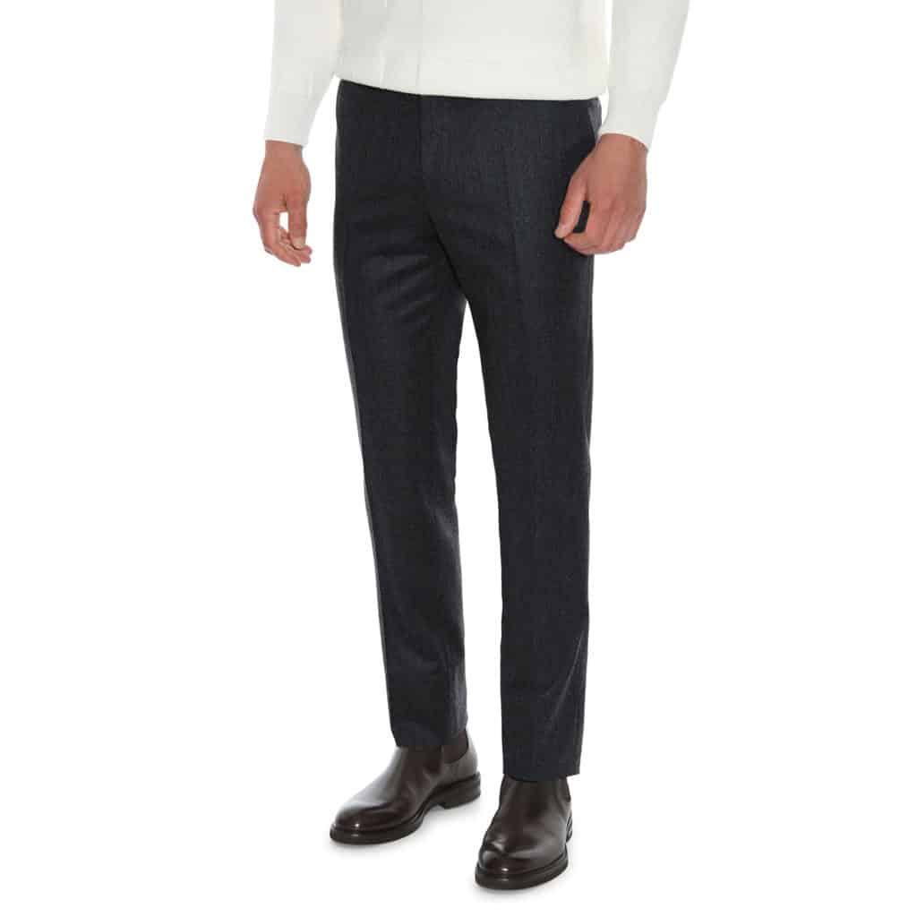 CANALI FORMAL WOOL TROUSERS IN CHARCOAL front