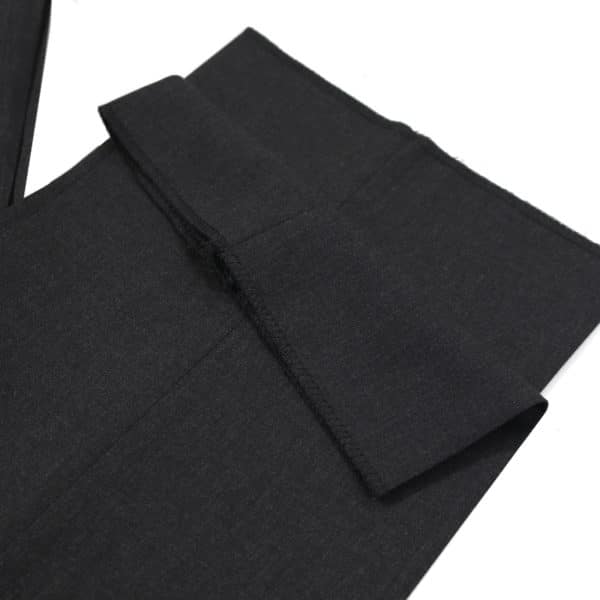 CANALI FORMAL WOOL TROUSERS IN CHARCOAL hem