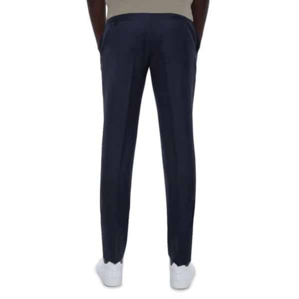 CANALI FORMAL WOOL TROUSERS IN MIDNIGHT NAVY BACK