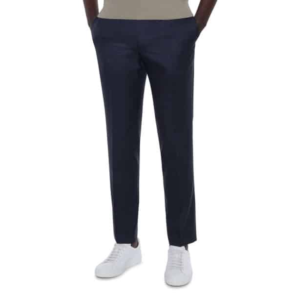 CANALI FORMAL WOOL TROUSERS IN MIDNIGHT NAVY FRONT