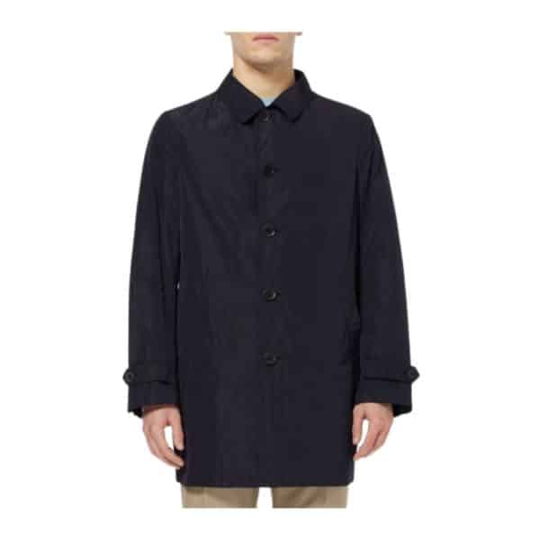 Canali raincoat black front