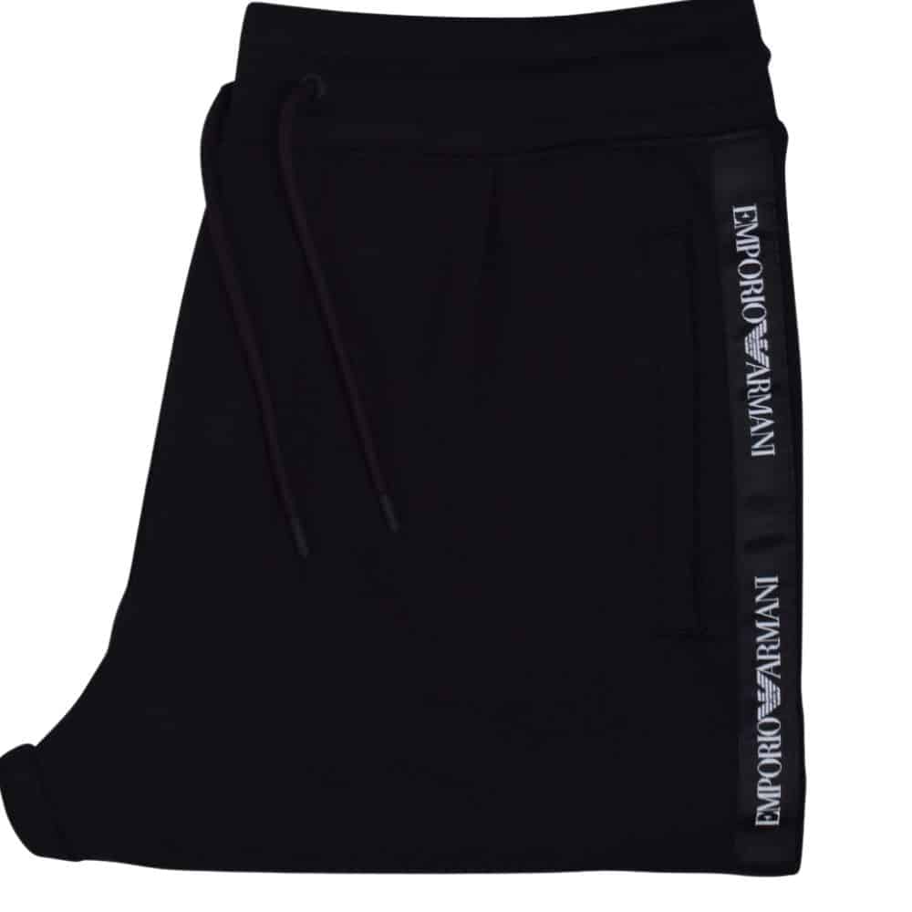 EMPORIO ARMANI BLACK TAPED TRACK PANTS | Menswear Online