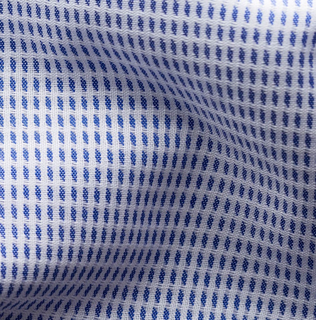 Eton shirt Blue micro woven dobby