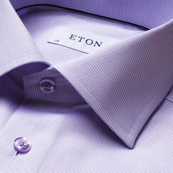 Eton shirt white and purple twill collar