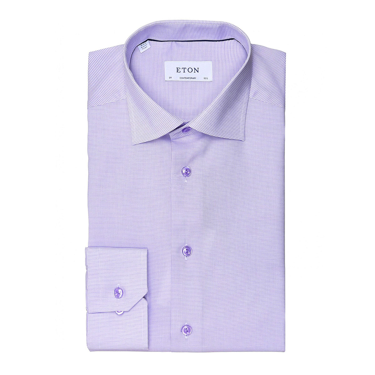 Eton Shirt Purple & White Twill | Menswear Online
