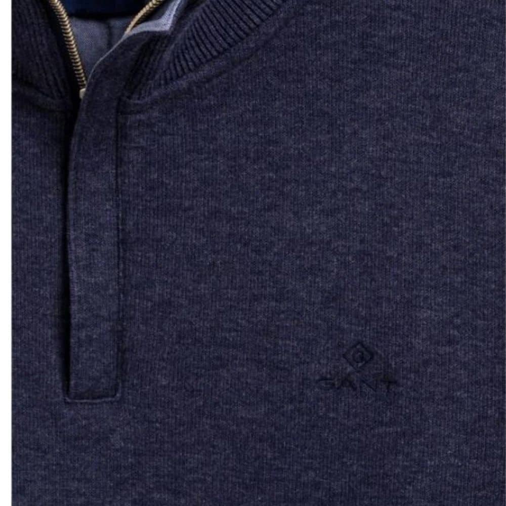 GANT Navy SACKER RIB HALF ZIP | Menswear Online