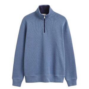 GANT Blue Sacker Rib Half Zip