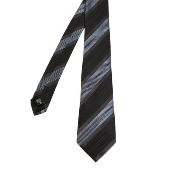 Giorgio Armani tie stripe black blue