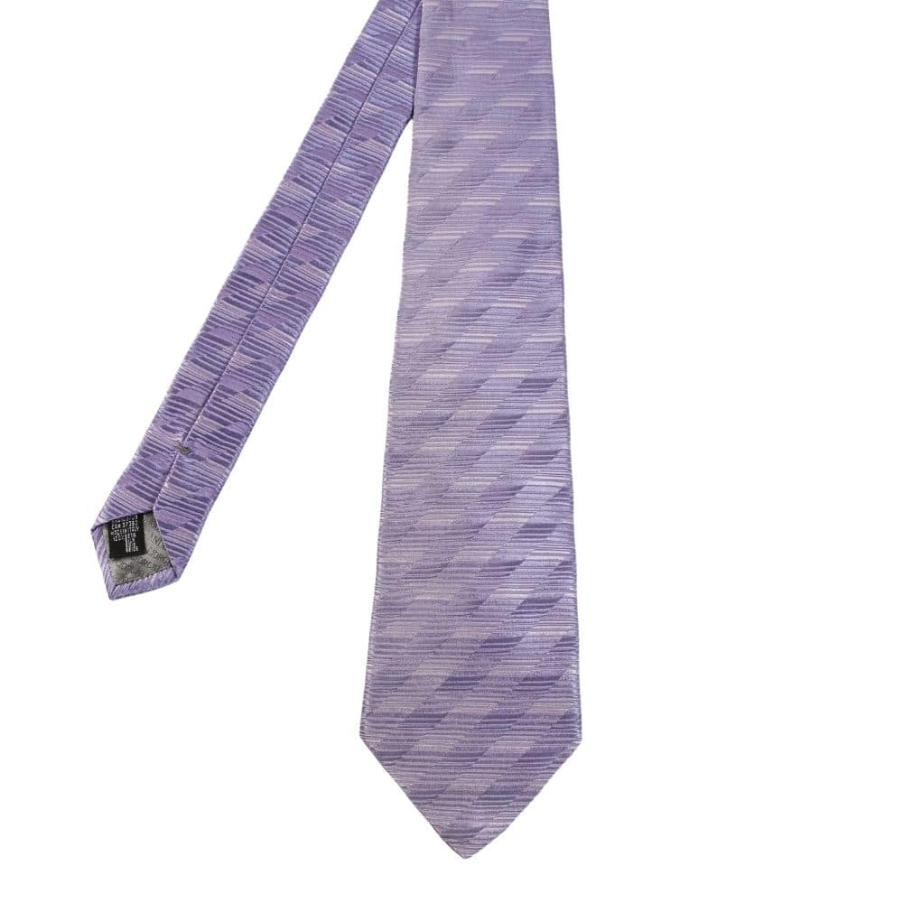 Giorgio Armani Tonal Diagonal Stripe Tie - Lilac | Menswear Online