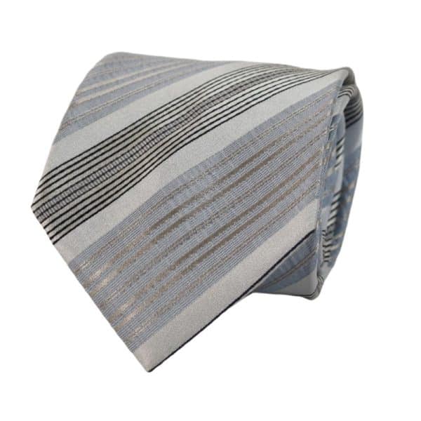 Giorgio Armani tie stripe silver