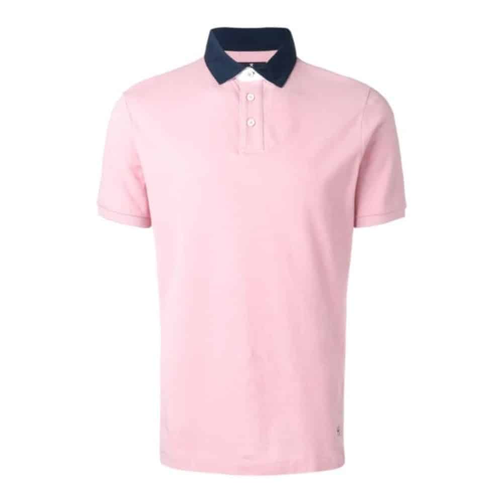 Hackett contrasting collar pink polo 1