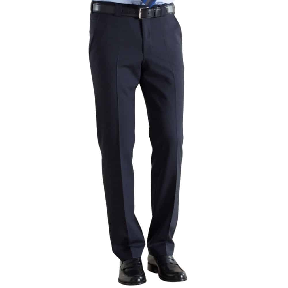 Meyer Roma Navy Wool Chinos Front