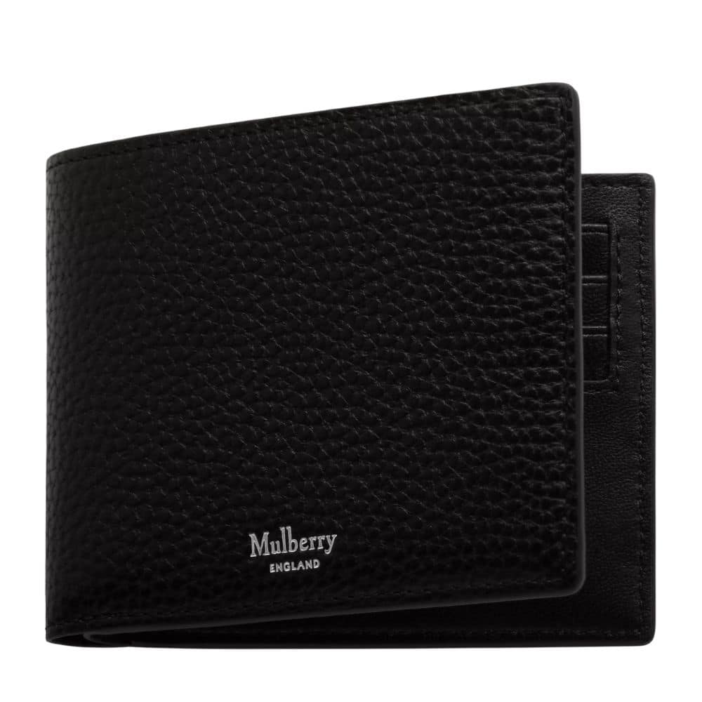 Mulberry 8 card veg wallet black front