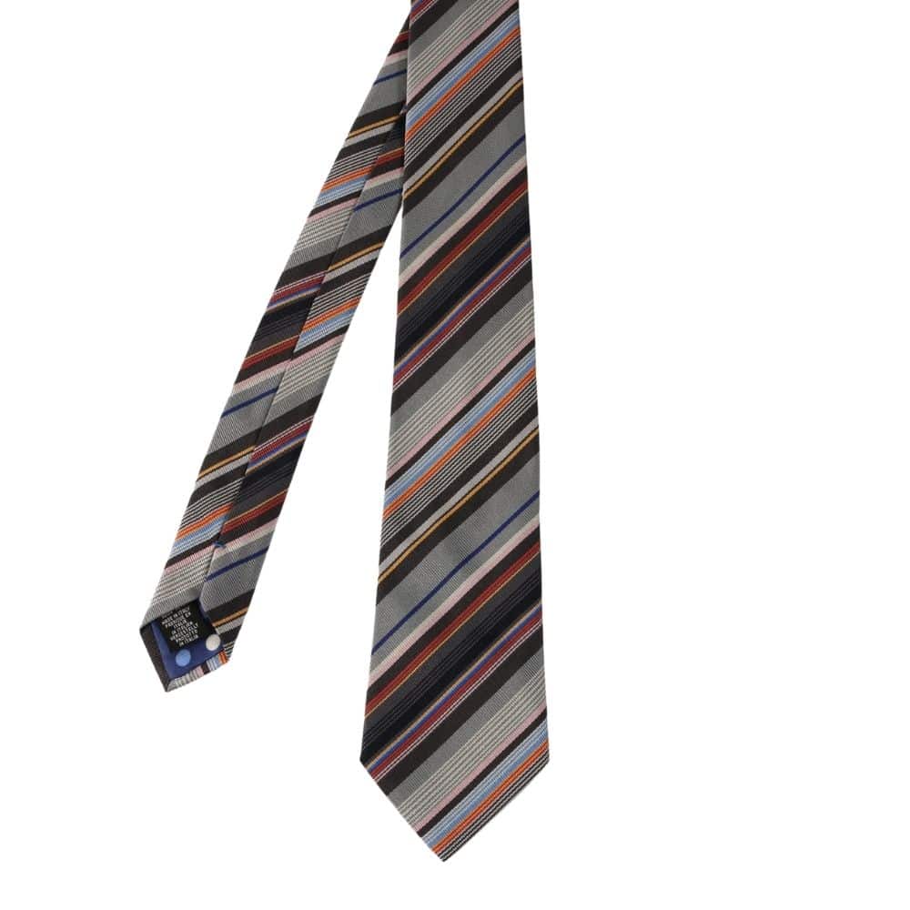 Paul Smith Multi Stripe tie grey orange 1 1