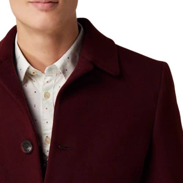 Roy Robson coat burgundy closeup