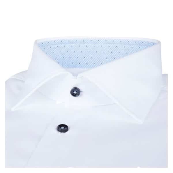 Stenstroms White shirt blue collar collar