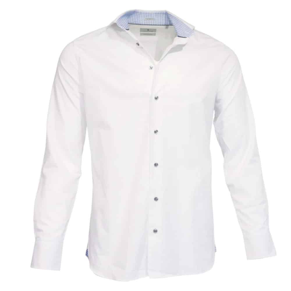 Thomas Maine White Shirt With Contrasting Collar Menswear Online
