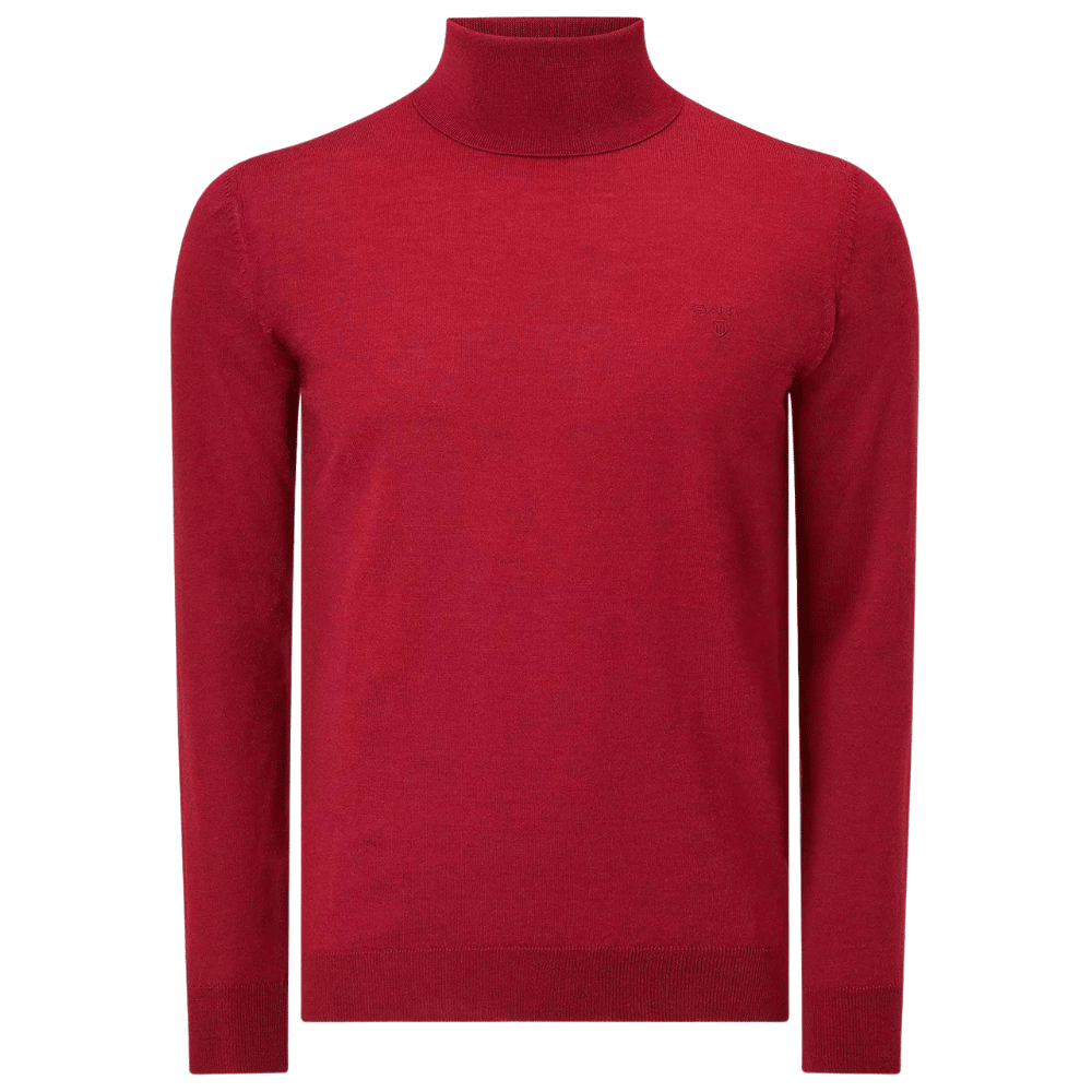 GANT MERINO Wool Red TURTLENECK | Menswear Online