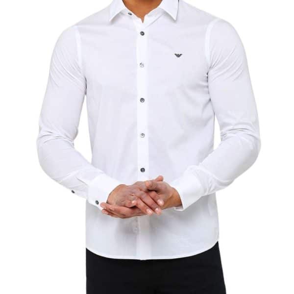 emporio armani white shirt with black contrast on collar 4