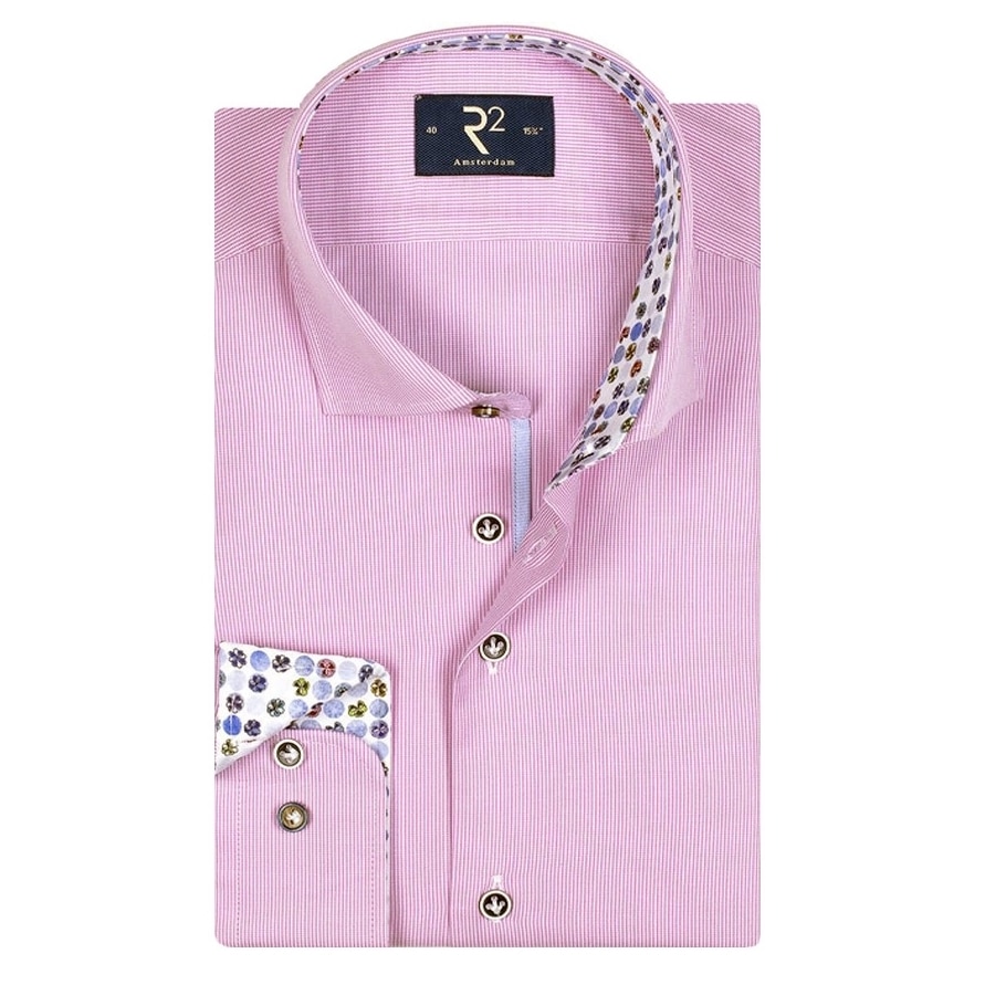 r2 pinstripe long sleeve shirt pink