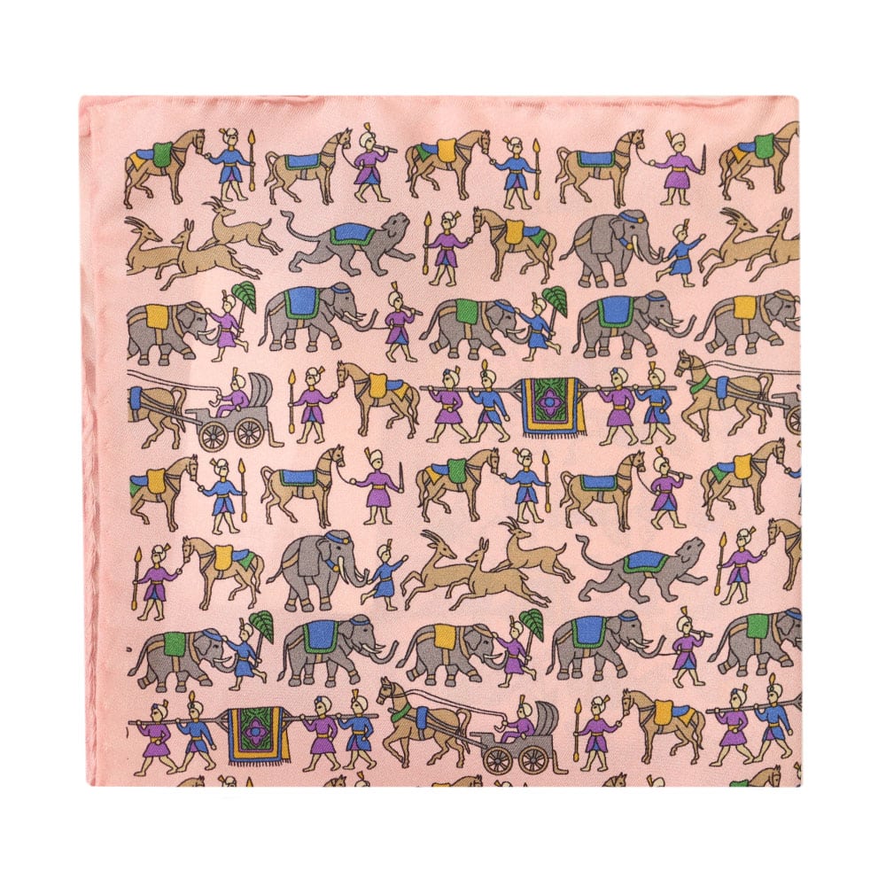 Amanda Christensen pocket square Indian pattern pink