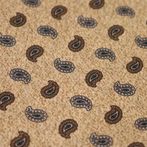 Amanda Christensen pocket square beige paisley fabric