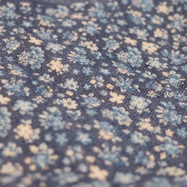 Amanda Christensen pocket square blue linen cotton fabric