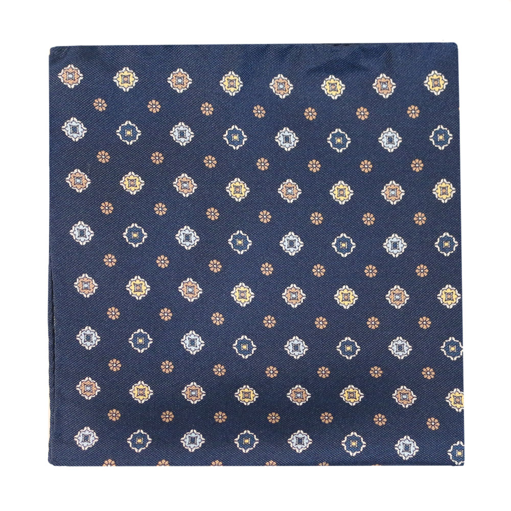 Amanda Christensen pocket square denim look flower
