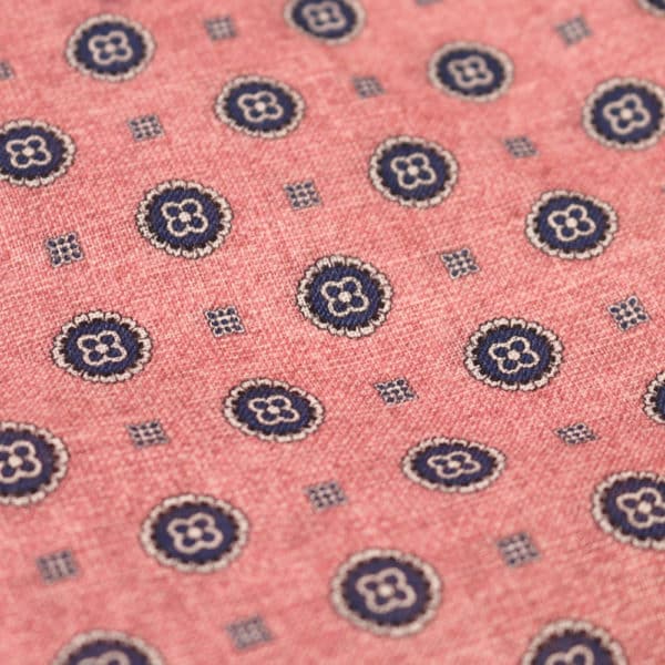 Amanda Christensen pocket square flower circle pink fabric