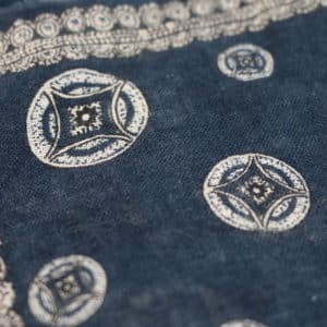 Amanda Christensen pocket square navy linen fabric